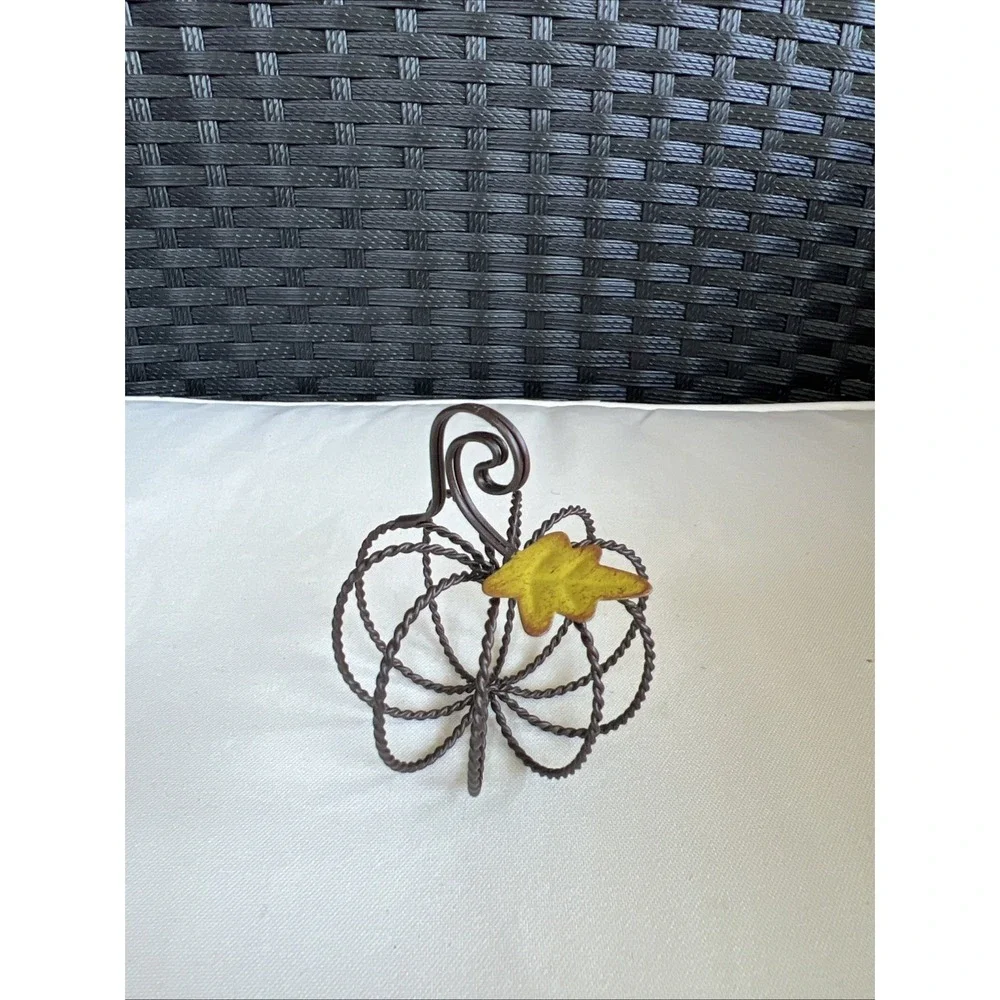 Pier One Pumpkin Bronze Wire‎ Place Card Holders Set Of 12 Thanksgiving Fall